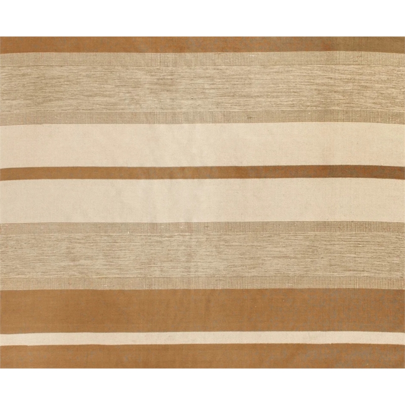 Druggets Flatweave New Zealand Wool Beige/Brown 5'x8' Area Rug