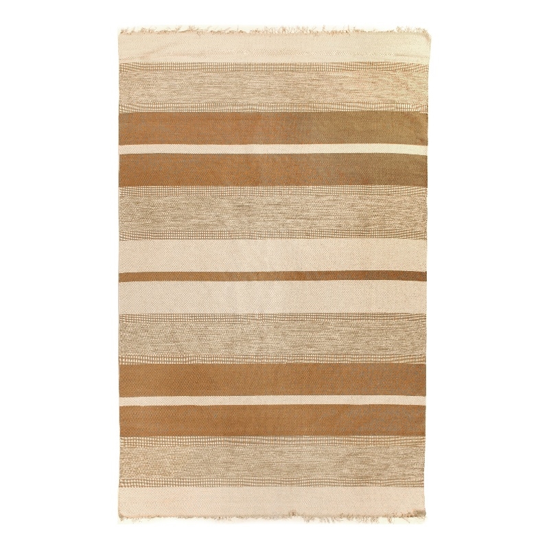 Druggets Flatweave New Zealand Wool Beige/Brown 5'x8' Area Rug