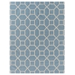 Druggets Flatweave New Zealand Wool Turquoise/White 5'x8' Area Rug