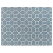 Druggets Flatweave New Zealand Wool Turquoise/White 5'x8' Area Rug