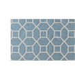 Druggets Flatweave New Zealand Wool Turquoise/White 5'x8' Area Rug