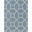 Druggets Flatweave New Zealand Wool Turquoise/White 5'x8' Area Rug
