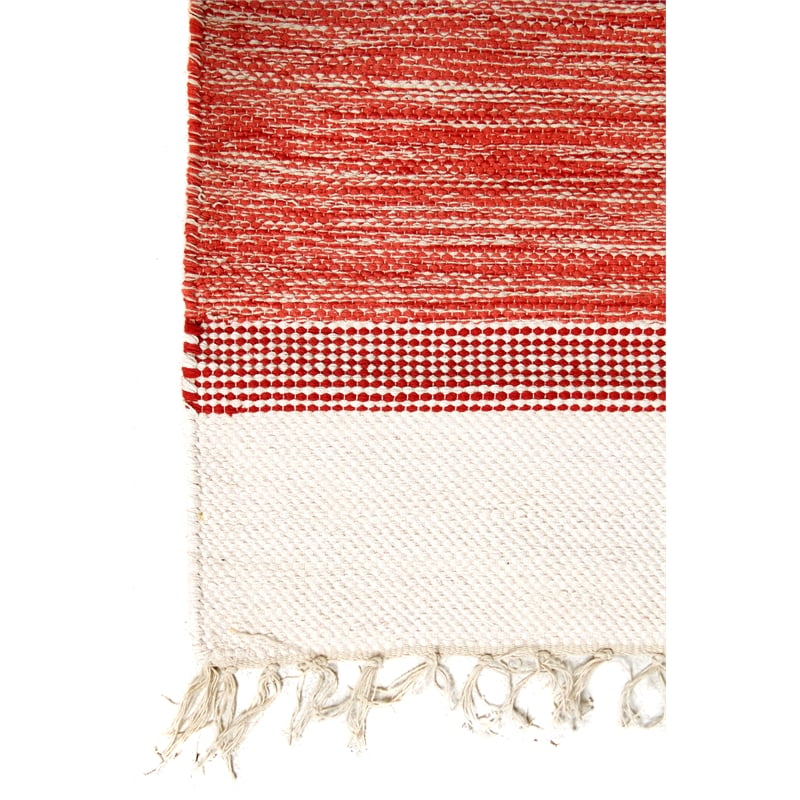 Druggets Flatweave Cotton Red 5'x8' Area Rug