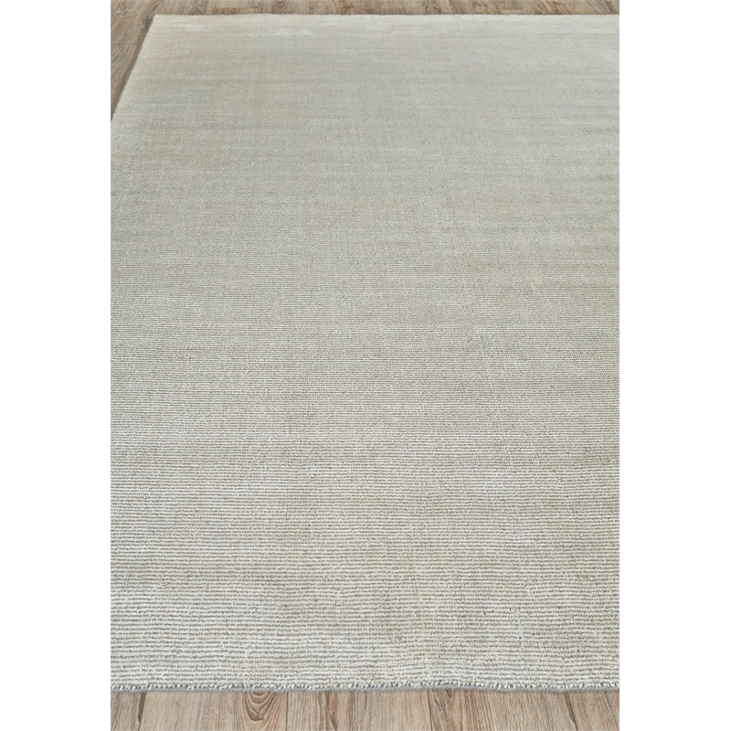 Duo Handloomed Wool/Bamboo Silk White/Gray 2'x3' Area Rug