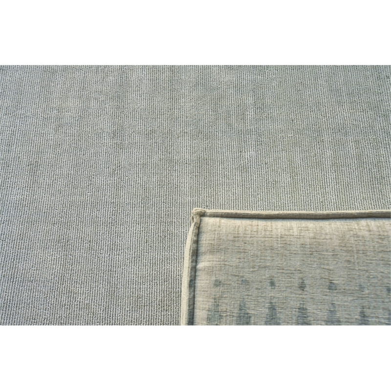 Duo Handloomed Wool/Bamboo Silk White/Gray 2'x3' Area Rug