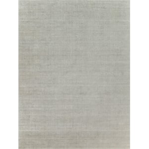 Duo Handloomed Wool/Bamboo Silk White/Gray 2'x3' Area Rug