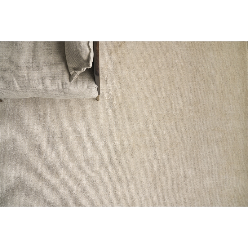 Duo Handloomed Wool/Bamboo Silk Gray/White 2'x3' Area Rug