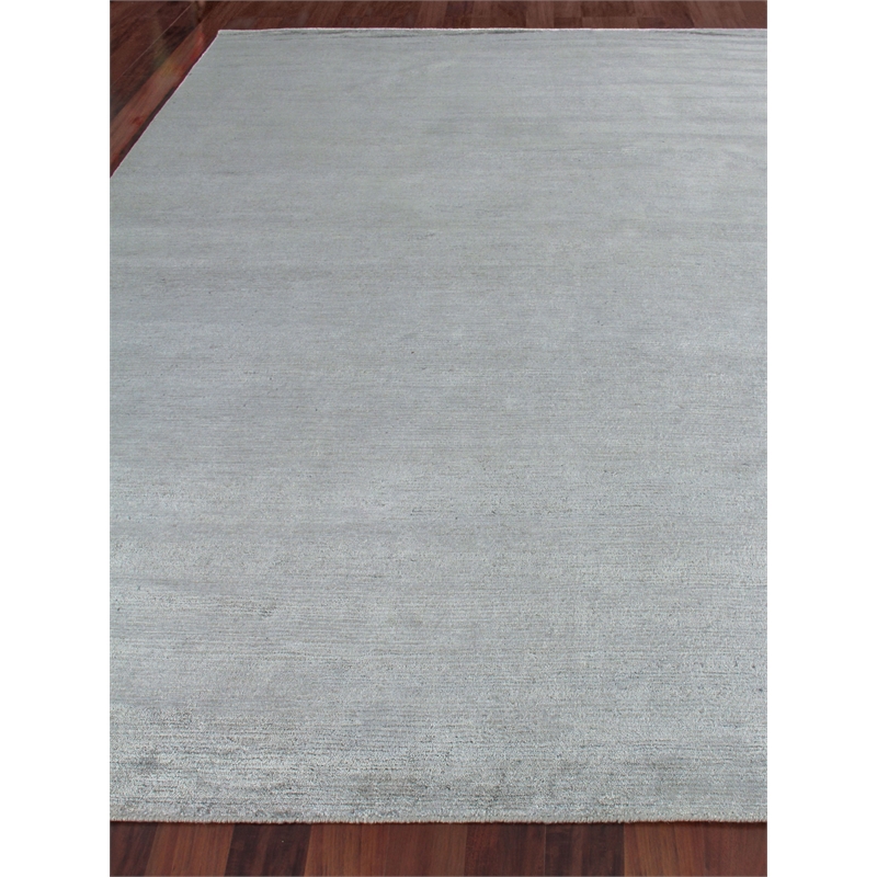 Crush Hand-Knotted Bamboo Silk Light Silver 10'x14' Area Rug
