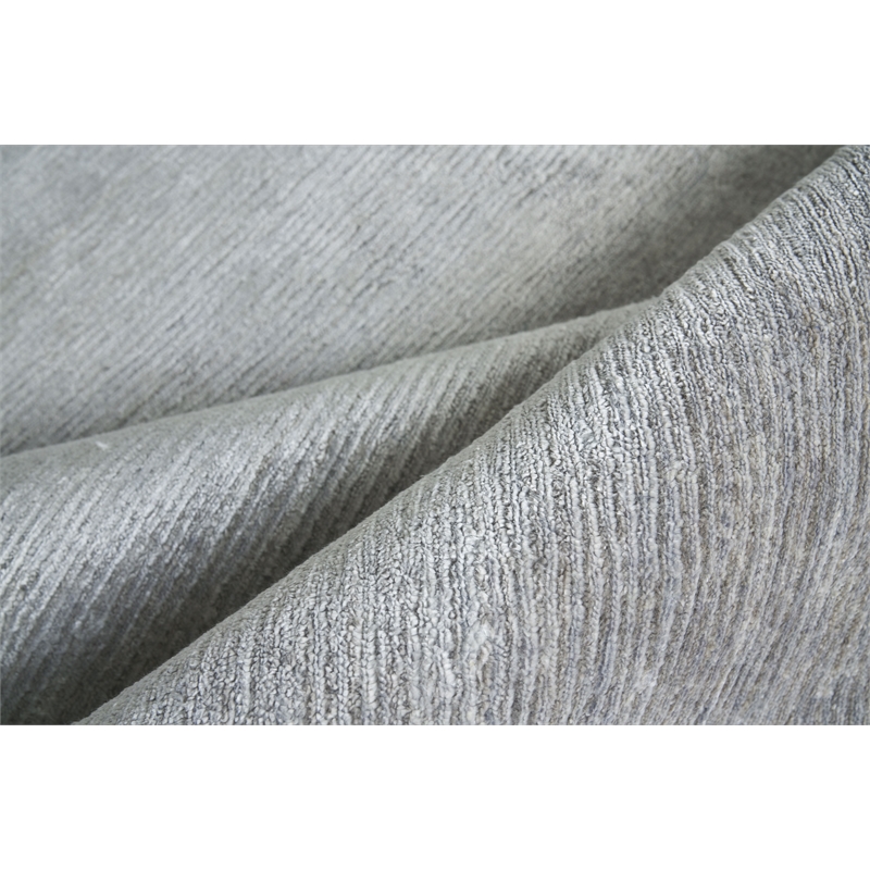 Crush Hand-Knotted Bamboo Silk Light Silver 10'x14' Area Rug