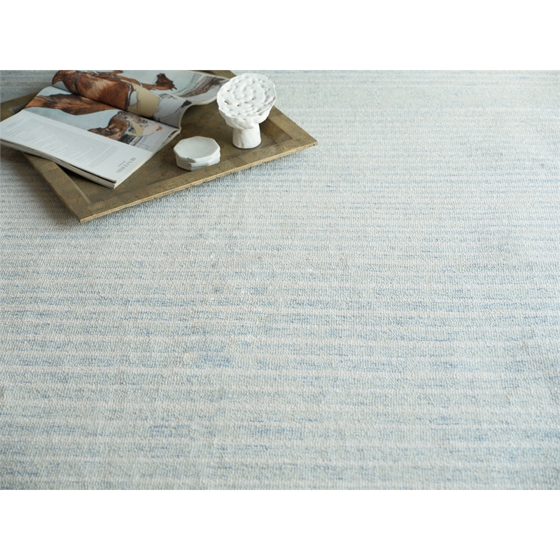 Dusseldorf Hand-Tufted New Zealand Wool Blue/Ivory 14'x18' Area Rug