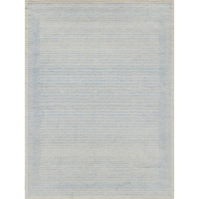 Dusseldorf Hand-Tufted New Zealand Wool Blue/Ivory 6'x9' Area Rug