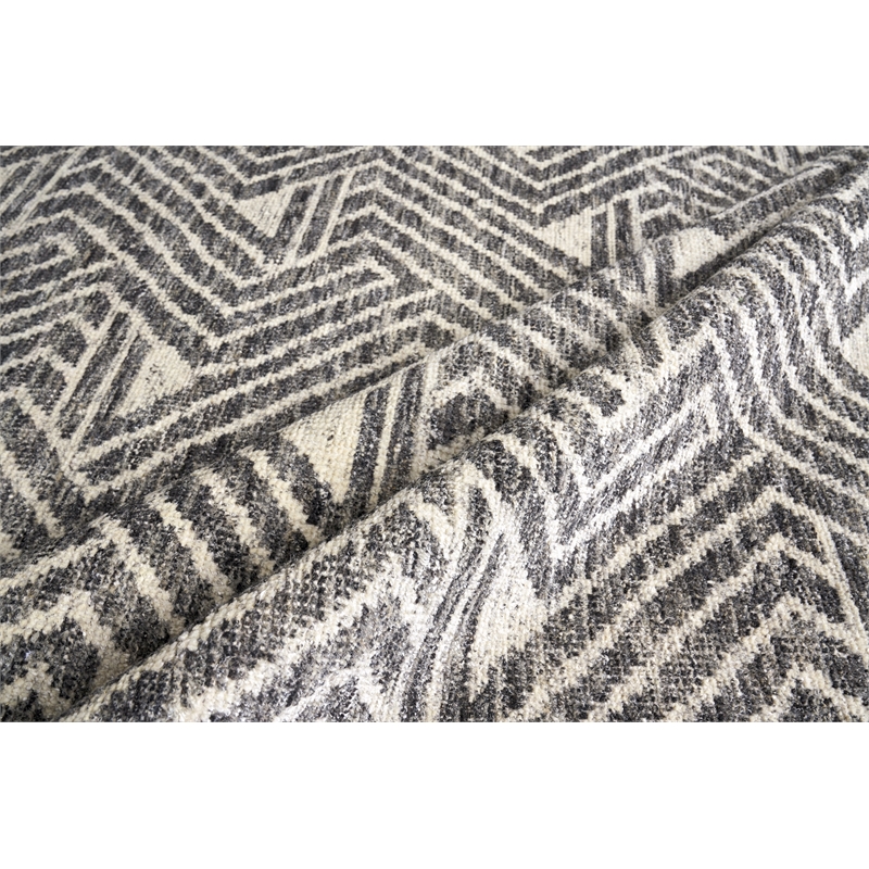 Eaton Hand-Knotted Wool/Bamboo Silk Silver/Gray/Ivory 10'x14' Area Rug
