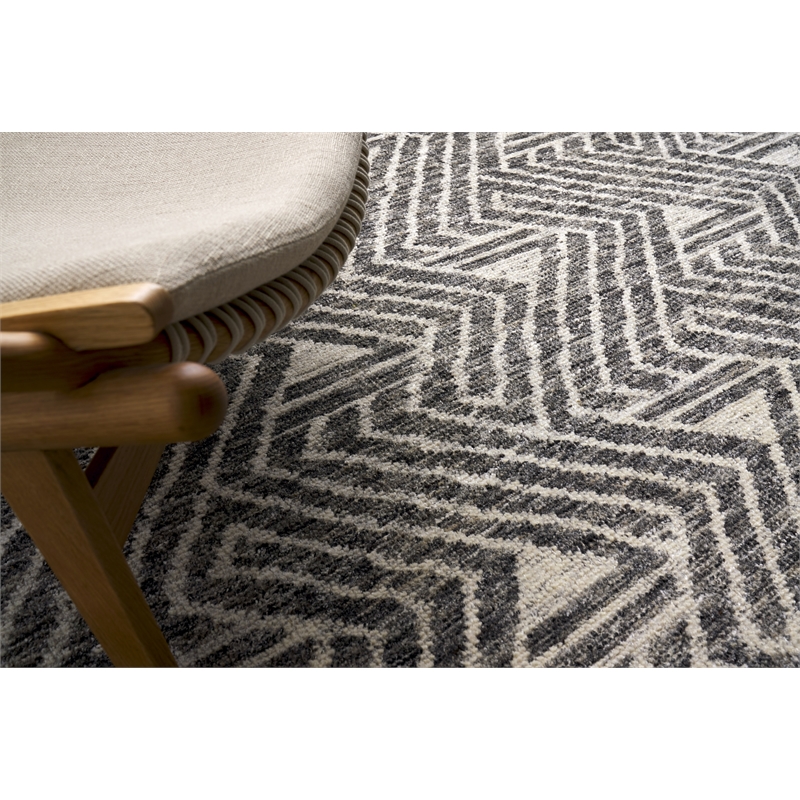 Eaton Hand-Knotted Wool/Bamboo Silk Silver/Gray/Ivory 10'x14' Area Rug