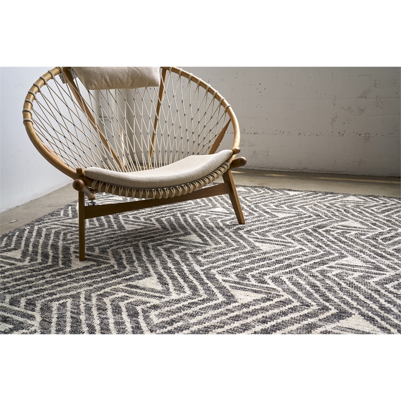 Eaton Hand-Knotted Wool/Bamboo Silk Silver/Gray/Ivory 10'x14' Area Rug