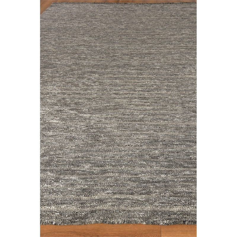 Eaton Hand-Knotted Wool/Bamboo Silk Gray/Ivory 10'x14' Area Rug