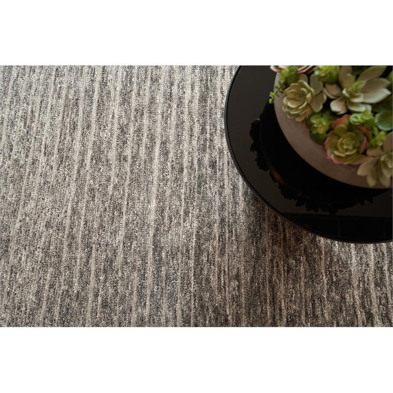 Eaton Hand-Knotted Wool/Bamboo Silk Gray/Ivory 10'x14' Area Rug