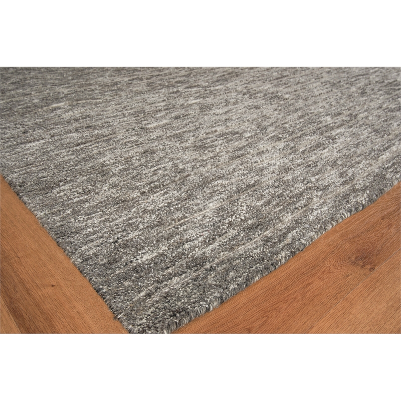 Eaton Hand-Knotted Wool/Bamboo Silk Gray/Ivory 6'x9' Area Rug