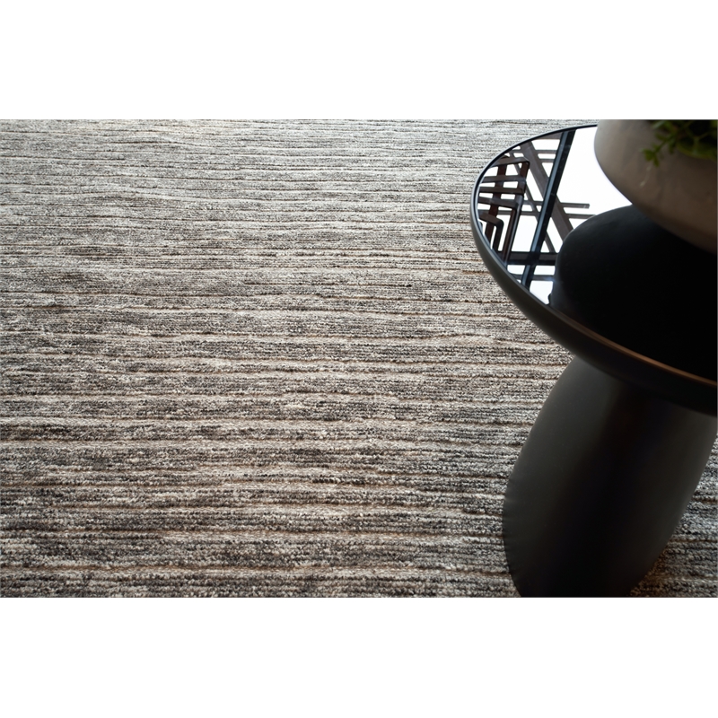 Eaton Hand-Knotted Wool/Bamboo Silk Gray/Ivory 6'x9' Area Rug