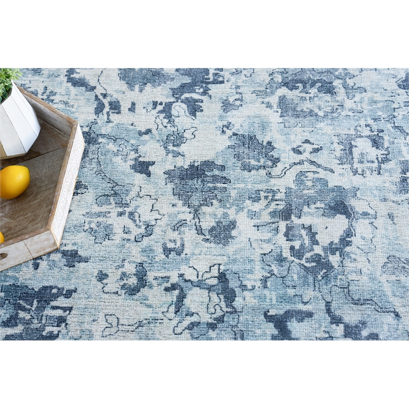 Dorchester Handloomed Wool/Bamboo Silk Navy/Blue 14'x18' Area Rug