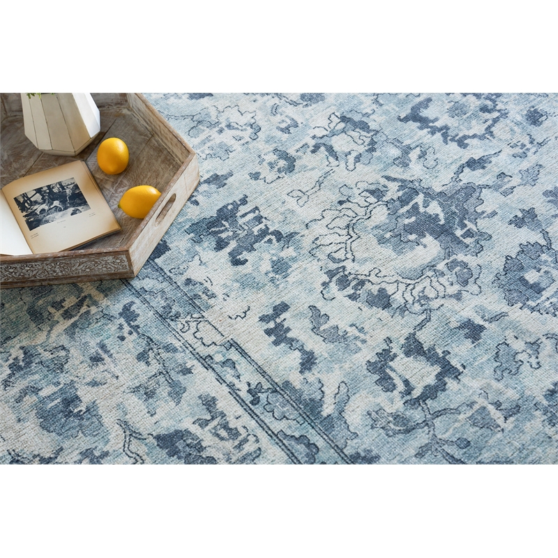 Dorchester Handloomed Wool/Bamboo Silk Navy/Blue 8'x10' Area Rug