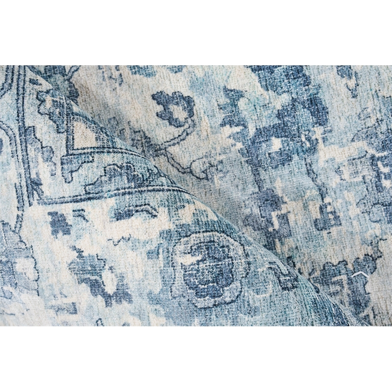 Dorchester Handloomed Wool/Bamboo Silk Navy/Blue 9'x12' Area Rug