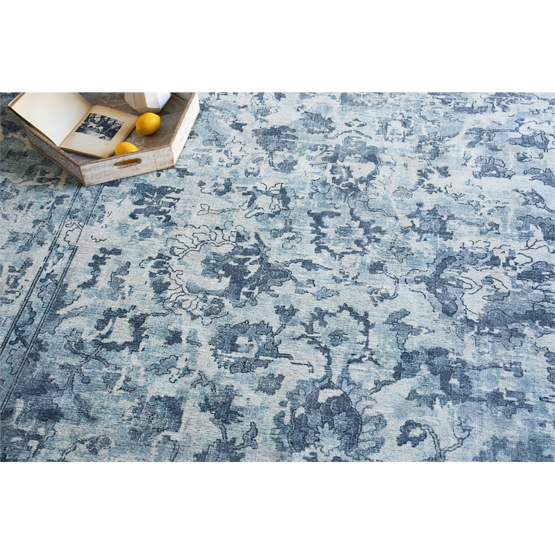 Dorchester Handloomed Wool/Bamboo Silk Navy/Blue 9'x12' Area Rug