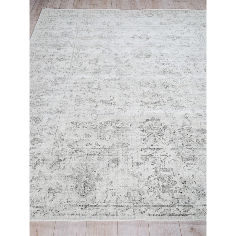 Dorchester Handloomed Wool/Bamboo Silk Ivory/Silver 10'x14' Area Rug
