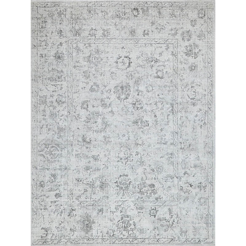 Dorchester Handloomed Wool/Bamboo Silk Ivory/Silver 10'x14' Area Rug