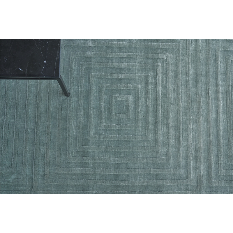 Dove Embossed Handloomed Viscose Blue Aqua 8'x10' Area Rug