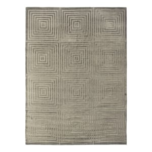 Dove Embossed Handloomed Viscose Dark Gray 6'x9' Area Rug