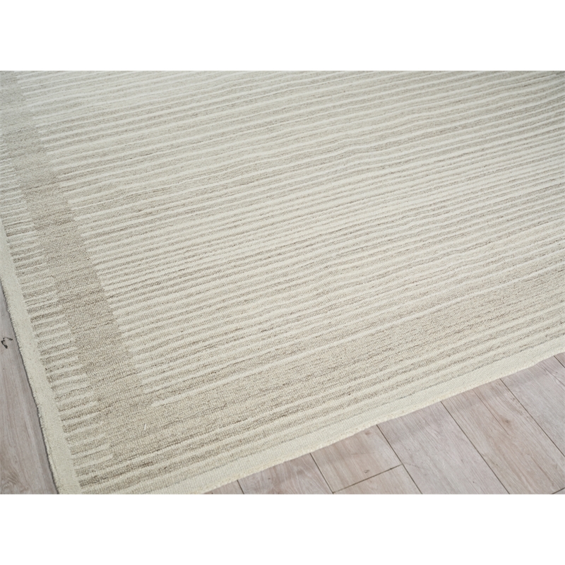 Dusseldorf Hand-Tufted New Zealand Wool Beige/Ivory 9'x12' Area Rug