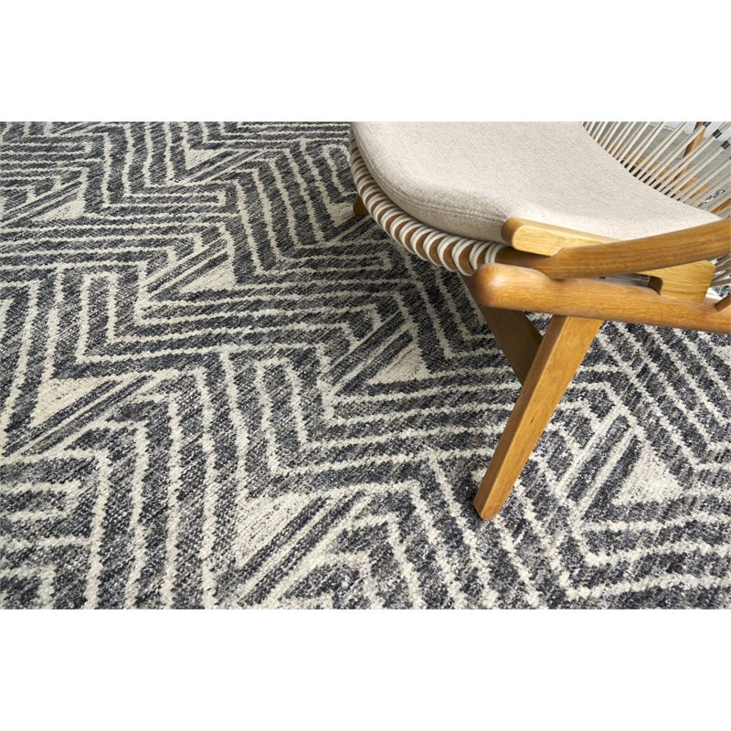 Eaton Hand-Knotted Wool/Bamboo Silk Silver/Gray/Ivory 8'x10' Area Rug