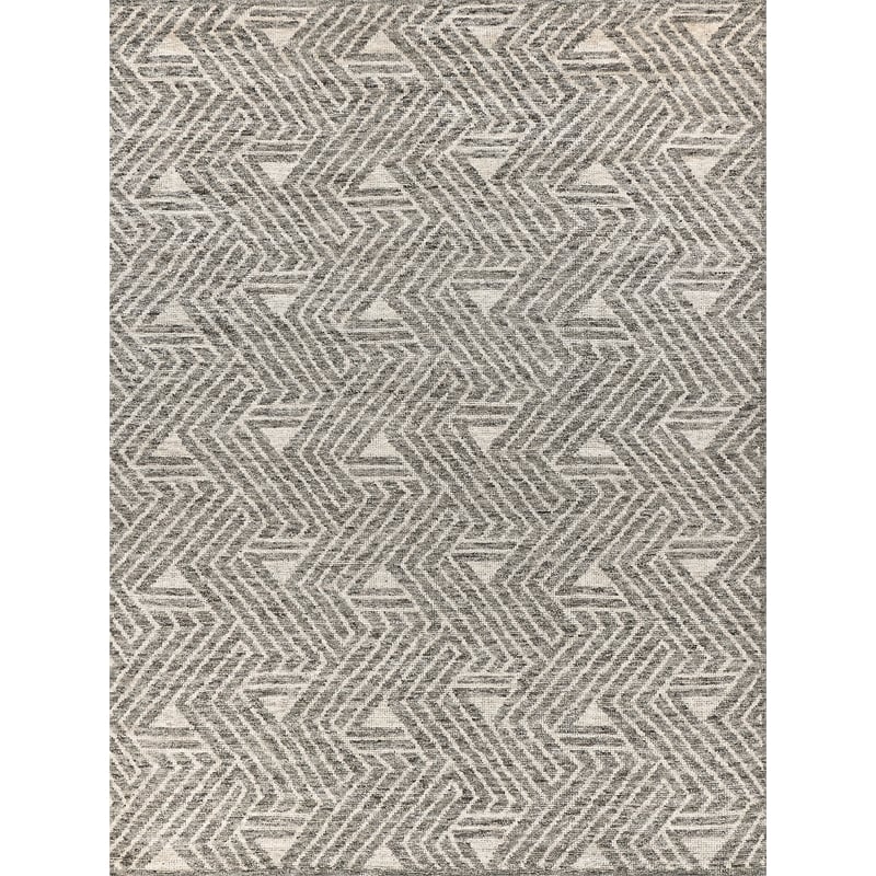 Eaton Hand-Knotted Wool/Bamboo Silk Charcoal/Ivory 8'x10' Area Rug