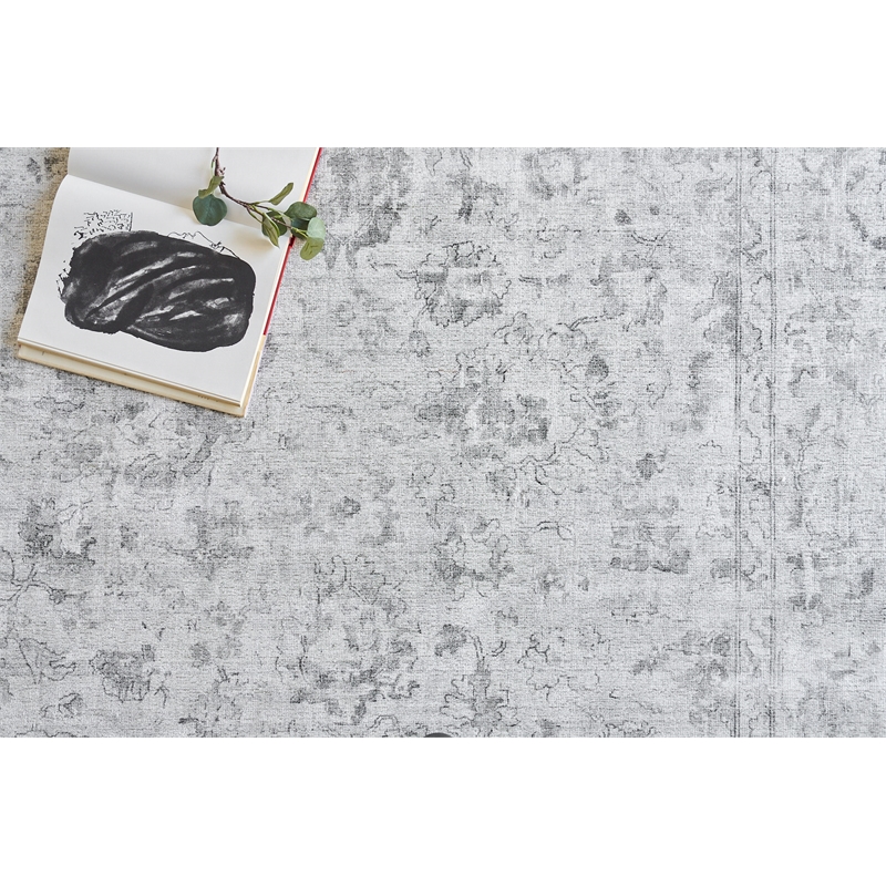 Dorchester Handloomed Wool/Bamboo Silk Ivory/Silver 8'x10' Area Rug