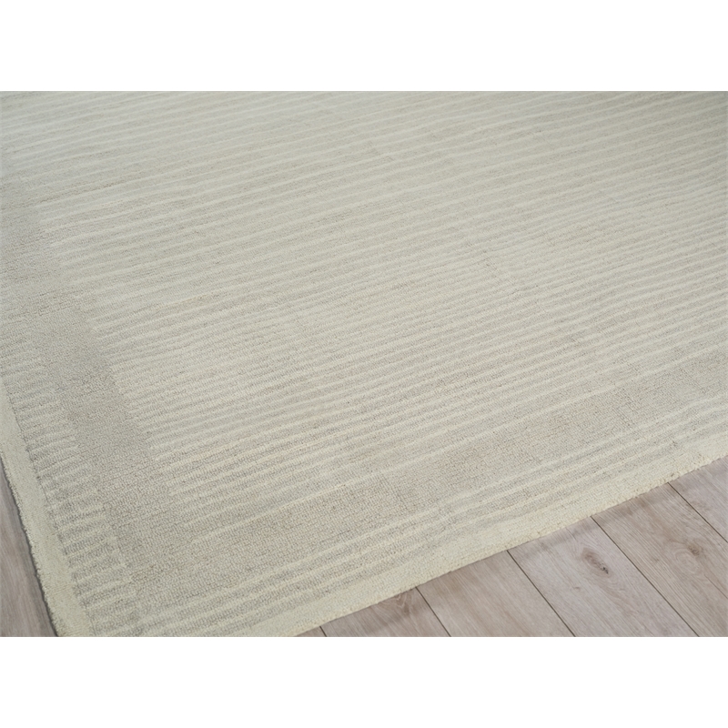 Dusseldorf Hand-Tufted New Zealand Wool Silver/Ivory 8'x10' Area Rug