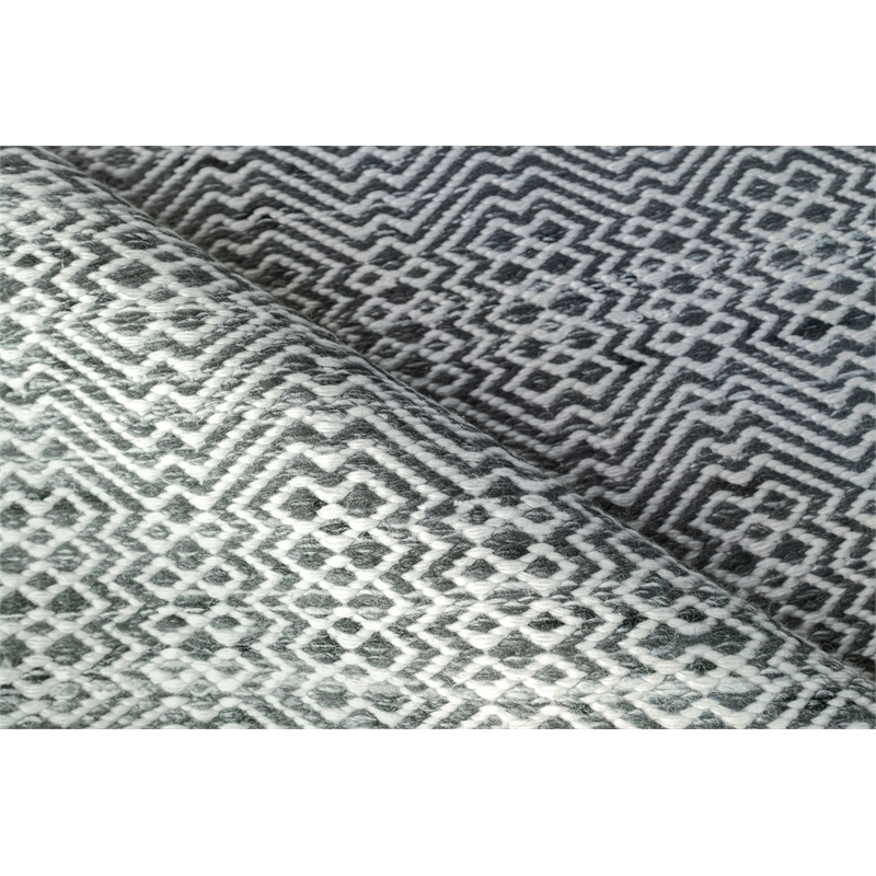Echo Flatweave Pet Ivory/Black 5'x8' Area Rug