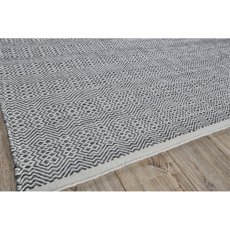 Echo Flatweave Pet Ivory/Black 8'x10' Area Rug