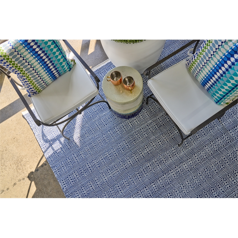 Echo Flatweave Pet Ivory/Blues 12'x15' Area Rug