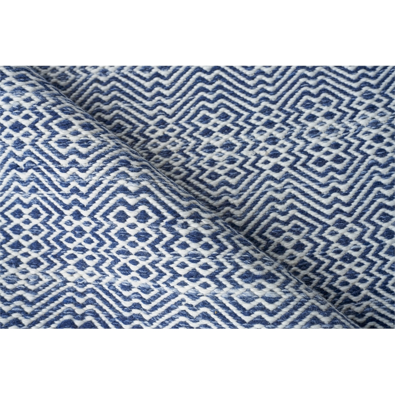 Echo Flatweave Pet Ivory/Blues 5'x8' Area Rug
