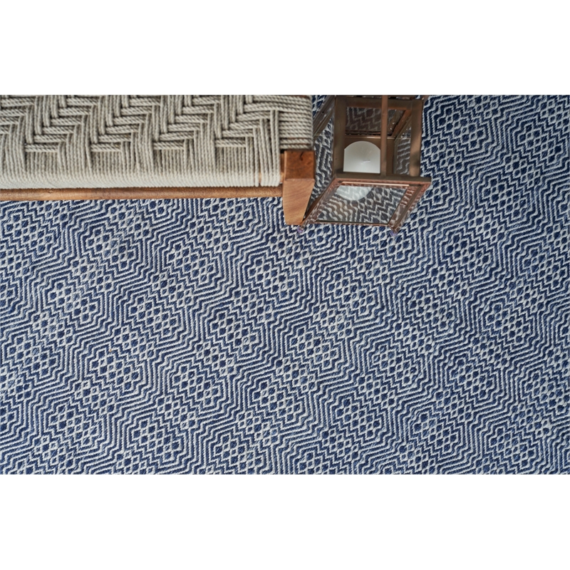 Echo Flatweave Pet Ivory/Blues 5'x8' Area Rug