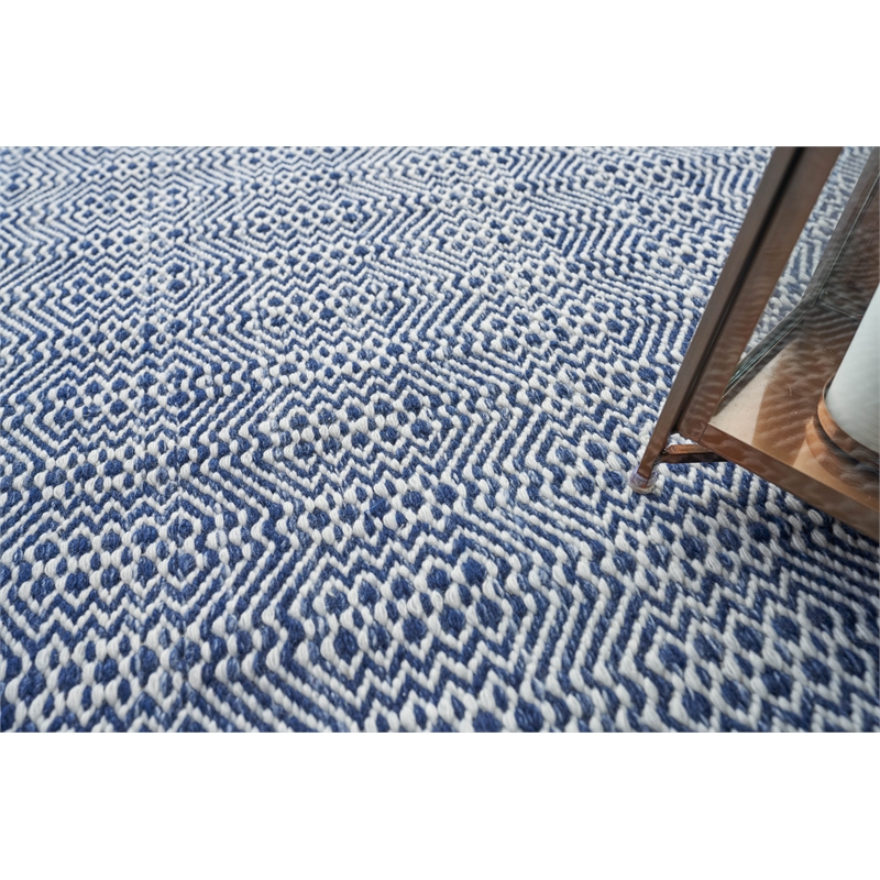 Echo Flatweave Pet Ivory/Blues 5'x8' Area Rug