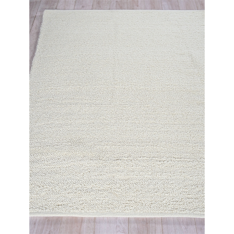 Ferretti Handloomed New Zealand Wool Ivory 2'x3' Area Rug