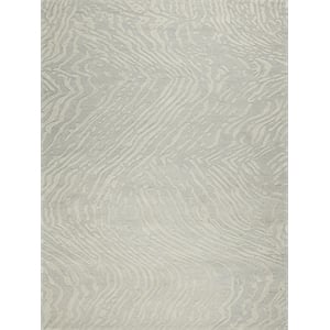 Entro Hand-Tufted New Zealand Wool Silver/Ivory 4'x6' Area Rug
