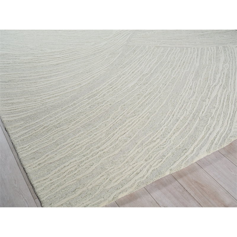Entro Hand-Tufted New Zealand Wool Sage Green/Ivory 6'x9' Area Rug
