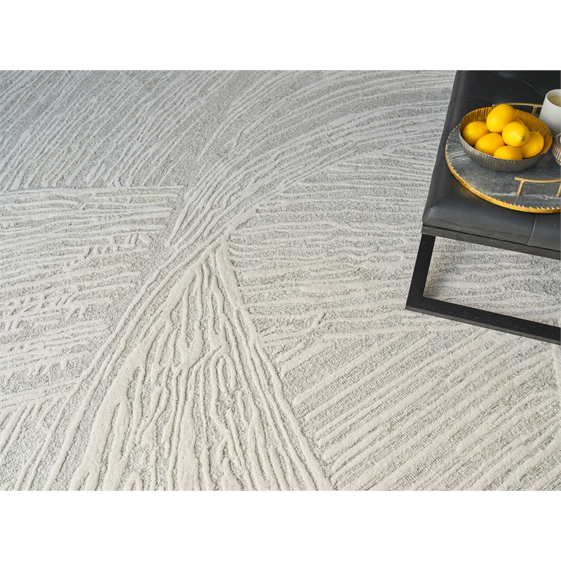 Entro Hand-Tufted New Zealand Wool Sage Green/Ivory 6'x9' Area Rug