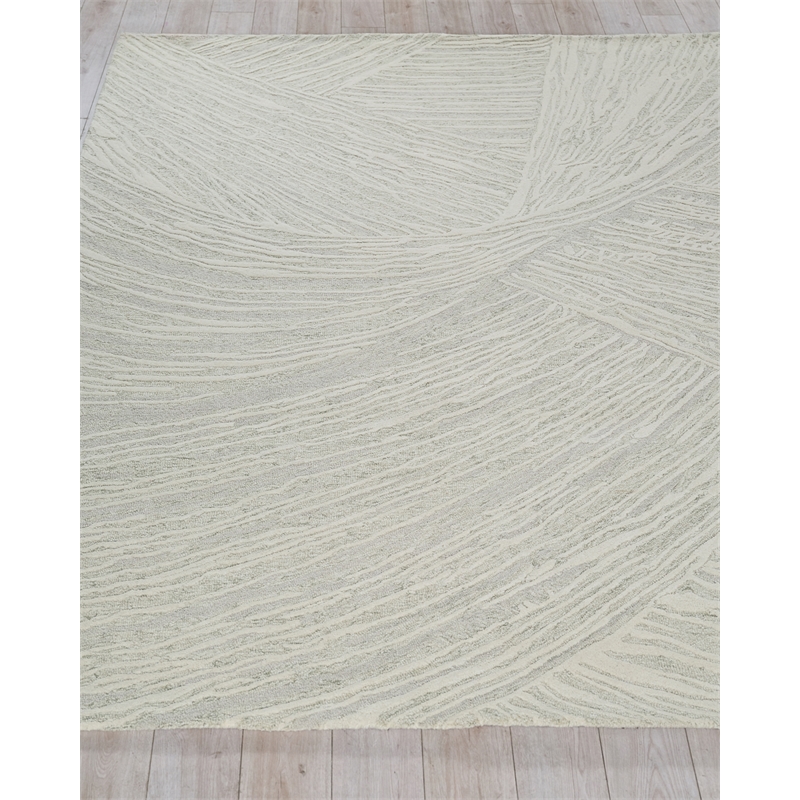 Entro Hand-Tufted New Zealand Wool Sage Green/Ivory 8'x10' Area Rug