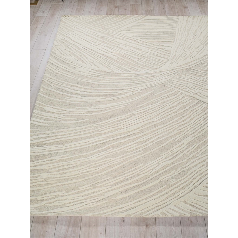 Entro Hand-Tufted New Zealand Wool Beige/Ivory 12'x15' Area Rug