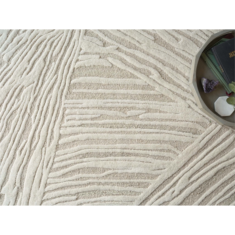 Entro Hand-Tufted New Zealand Wool Beige/Ivory 12'x15' Area Rug