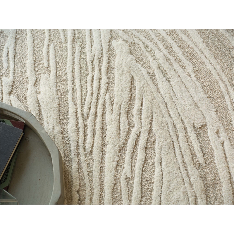 Entro Hand-Tufted New Zealand Wool Beige/Ivory 12'x15' Area Rug