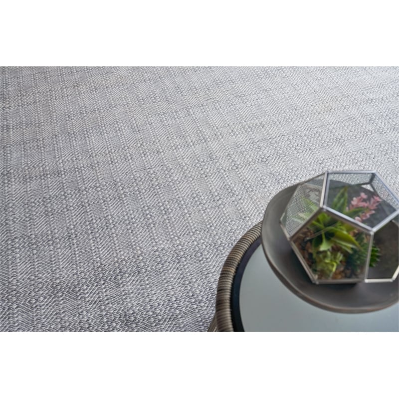 Echo Flatweave Pet Ivory/Light Silver 5'x8' Area Rug